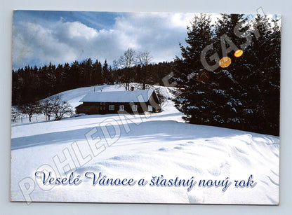 Pohlednice vánoční zimní domek Kyjov 2007 (M25232)