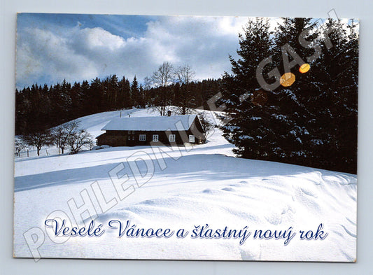 Pohlednice vánoční zimní domek Kyjov 2007 (M25232)