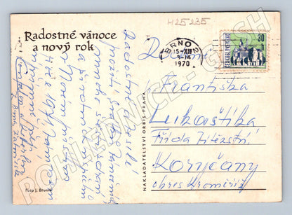 Pohlednice zimní námraza vánoce 1970 (M25235)