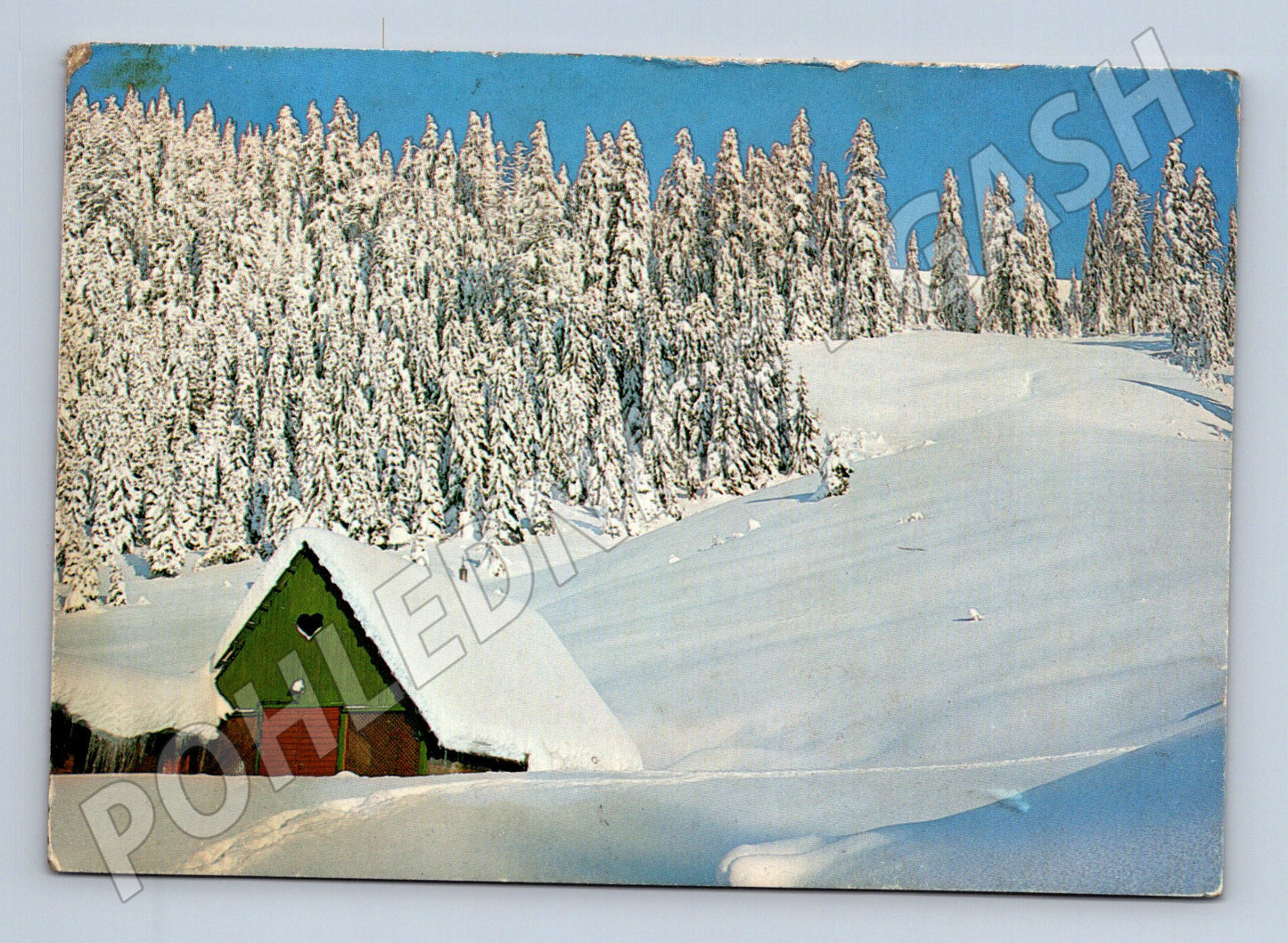 Pohlednice Vánoční krajina chalupa sníh (M25246)