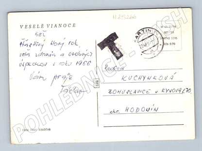 Pohlednice Vánoce prskavka svíčka 1966 (M25266)