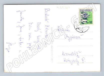 Pohlednice Novoroční pozdrav sklenice hodiny (M25267)