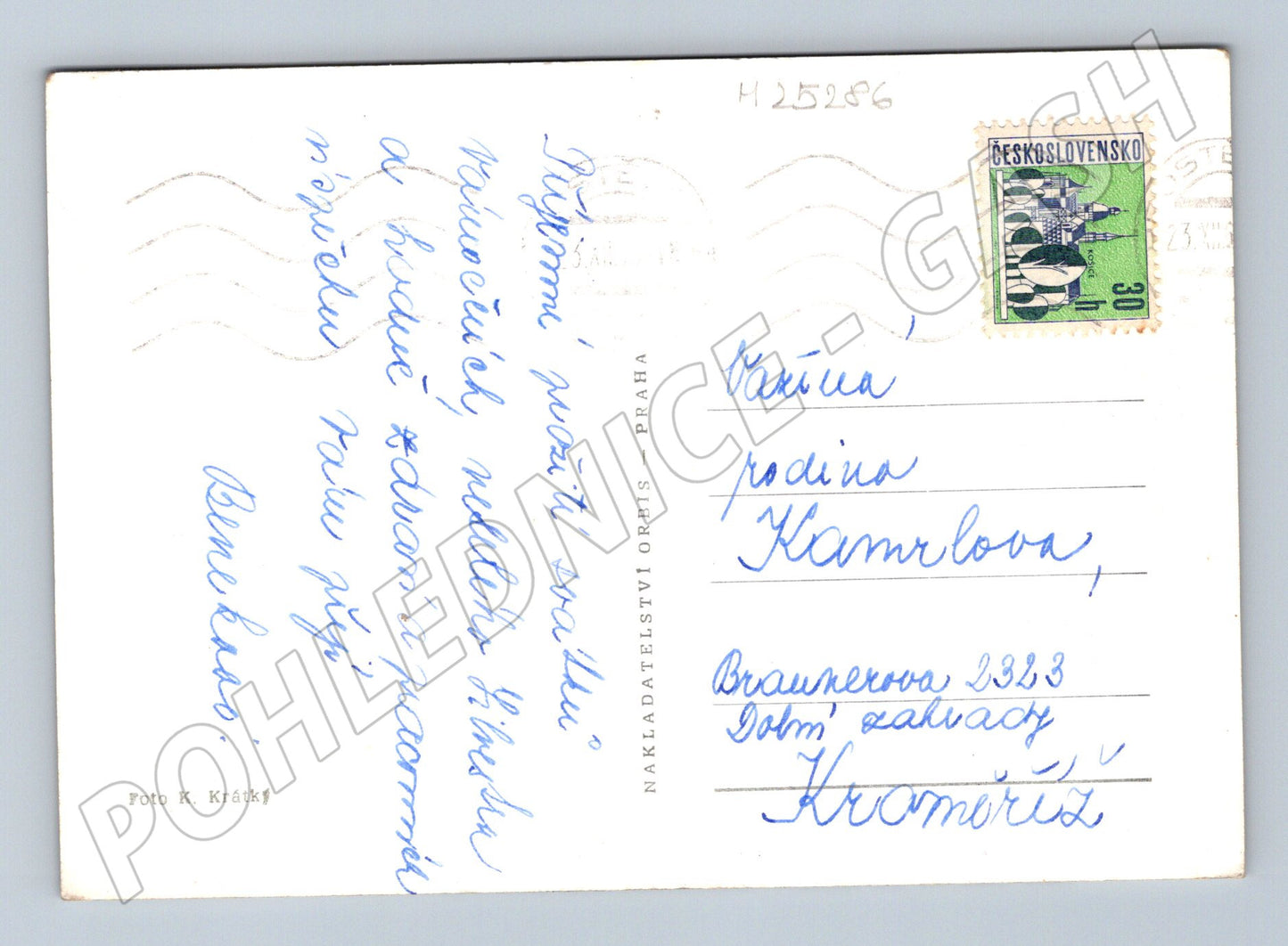 Pohlednice zimní krajina chalupa Veselé Vánoce 1947 (M25286)
