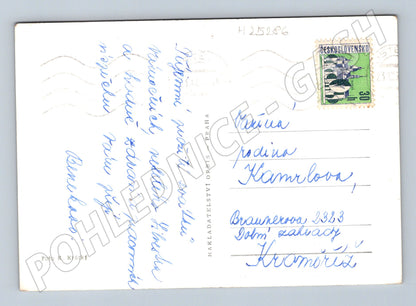 Pohlednice zimní krajina chalupa Veselé Vánoce 1947 (M25286)