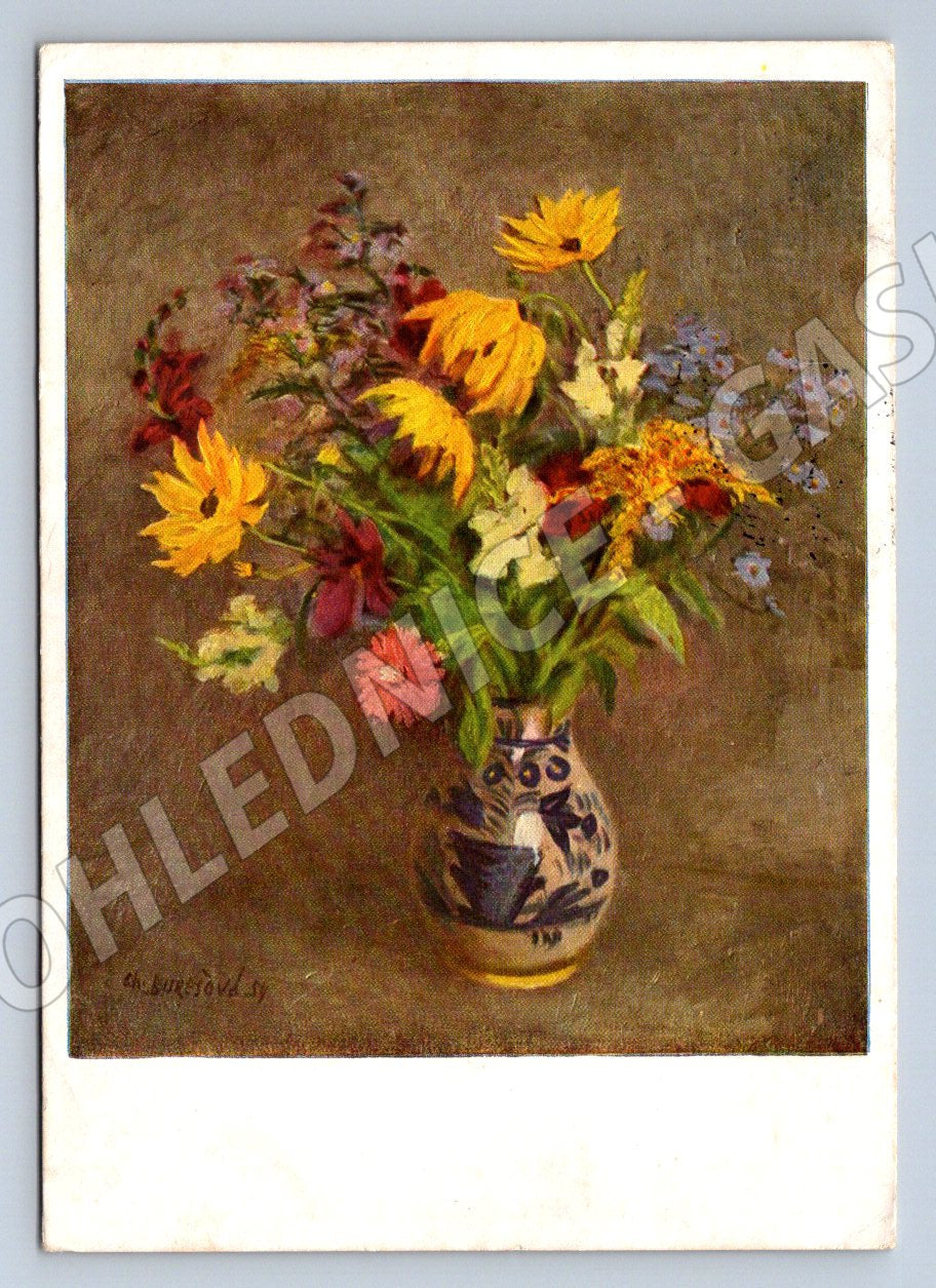 Postcard Ch. Burešová Bouquet in a jug (M2529)