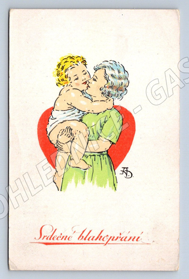Postcard Heartfelt congratulations mother and child (M2530)