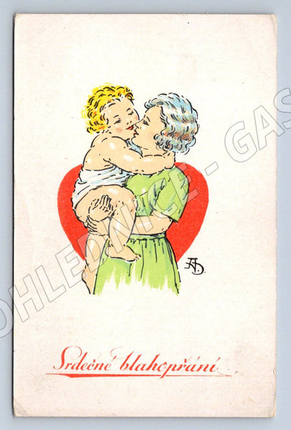 Postcard Heartfelt congratulations mother and child (M2530)