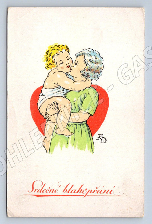 Postcard Heartfelt congratulations mother and child (M2530)
