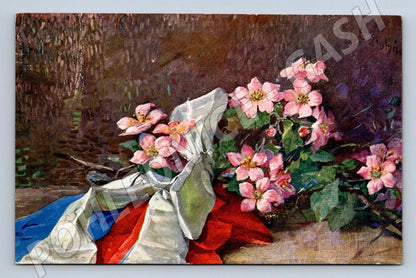 Postcard bouquet with tricolor (M2531)