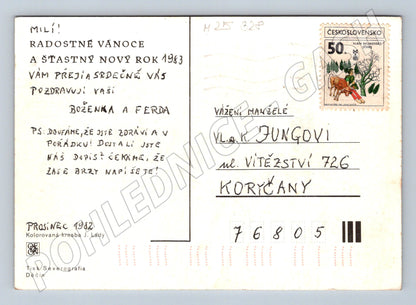 Pohlednice zimní vesnice J. Lady 1932 (M25328)