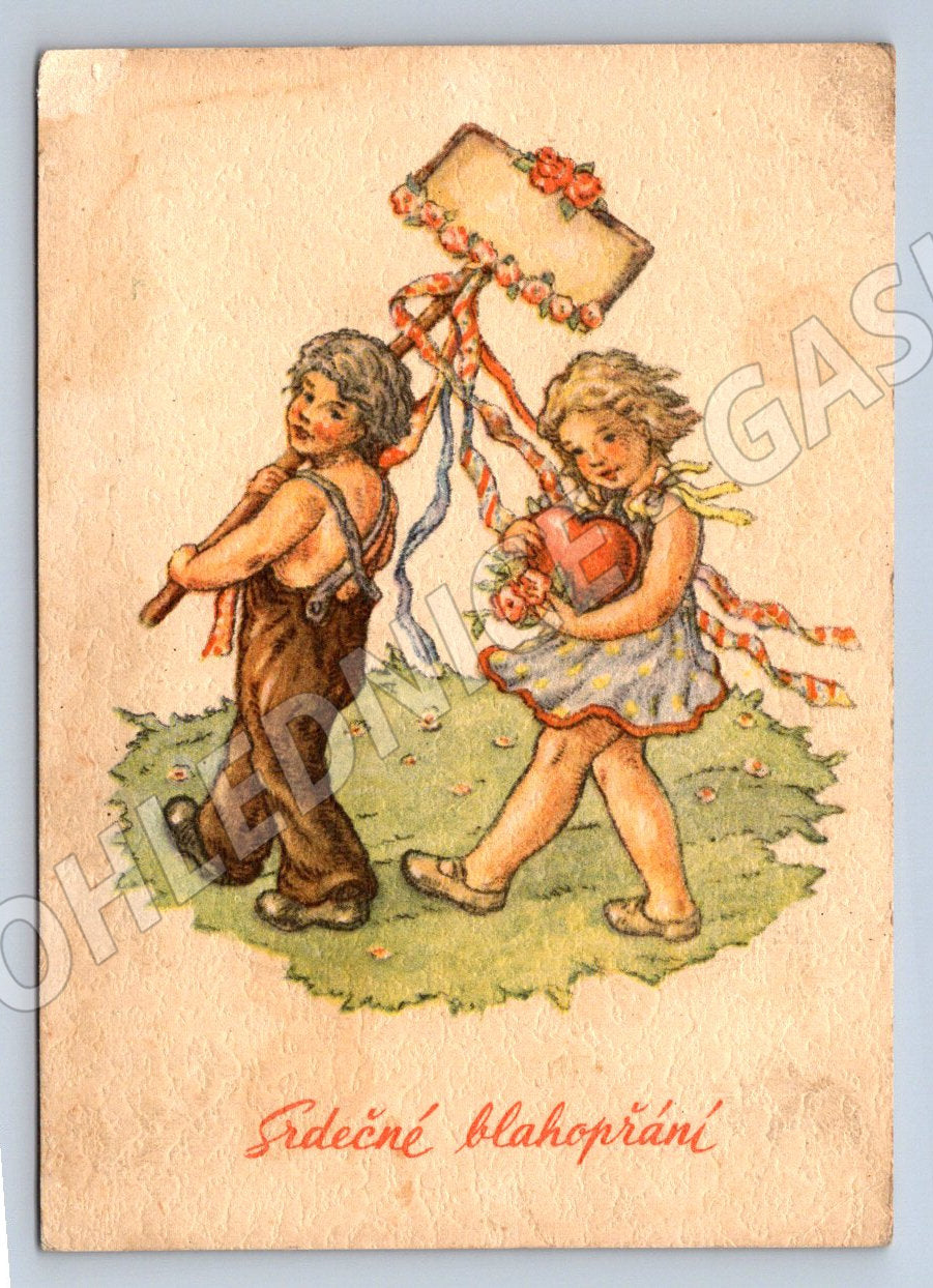 Children's postcard with greeting illustration (M2533)