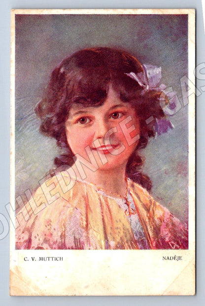 Postcard CV Muttich girl Hope (M2534)