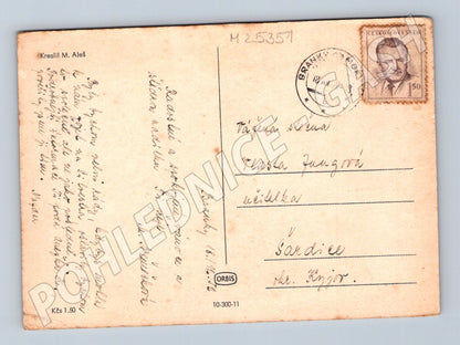 Pohlednice Vánoční motiv M. Aleše (M25351)
