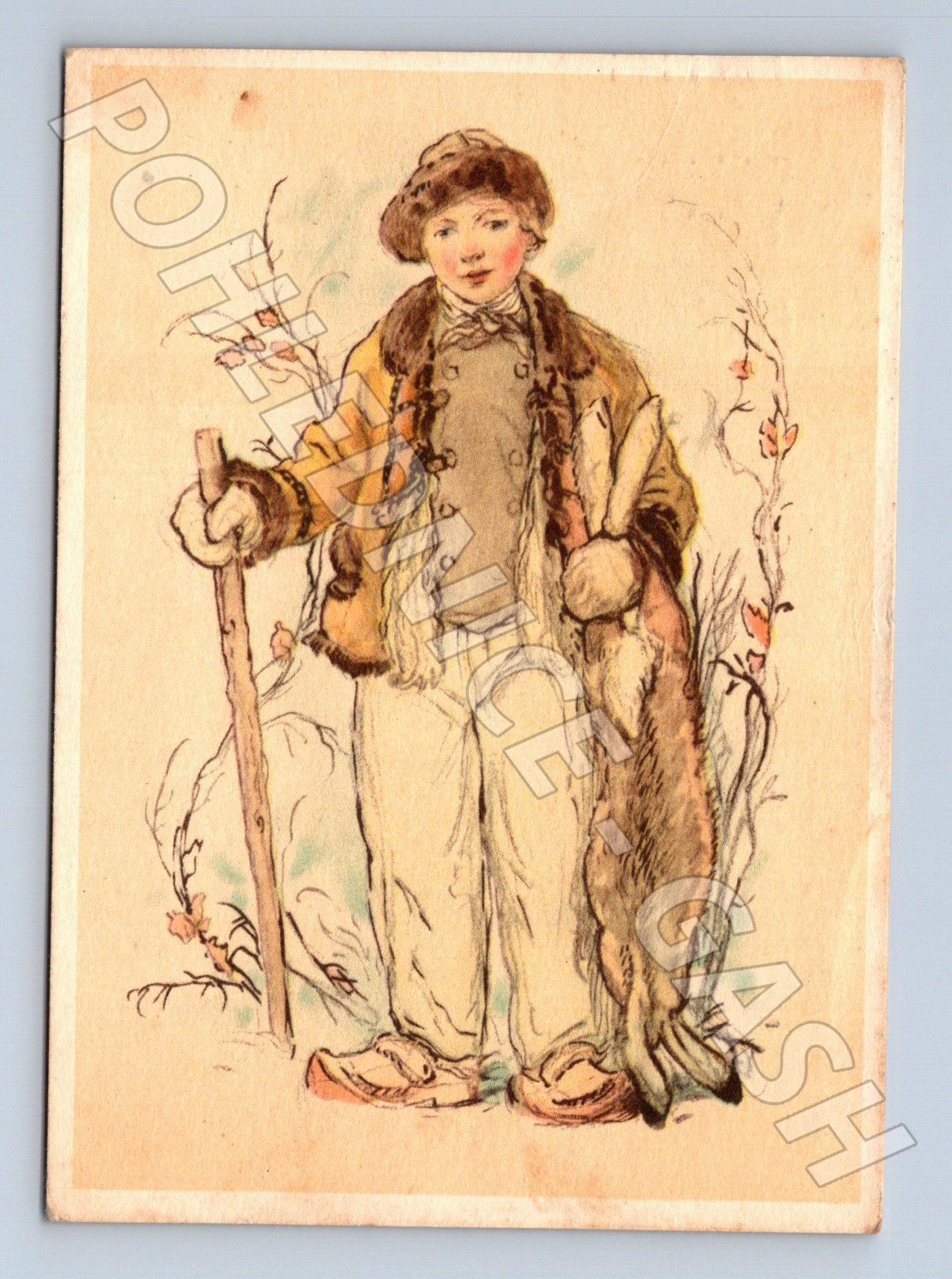 Pohlednice Mikoláš Aleš NÁHONČÍ chlapec 1947 (M25353)