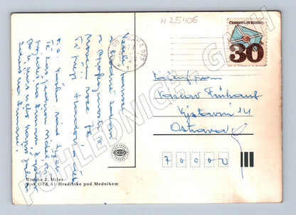 Pohlednice Zdeněk Miler medvěd a dítě 1987 (M25406)