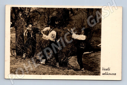 Pohlednice Velikonoce lidové kroje 1937 (M25451)