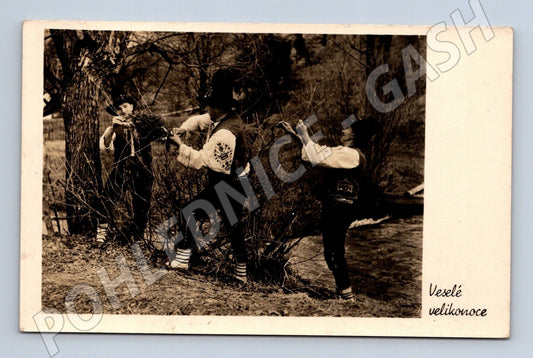 Pohlednice Velikonoce lidové kroje 1937 (M25451)