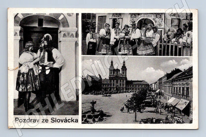 Pohlednice Uherské Hradiště Slovácko lidové kroje (M25480)