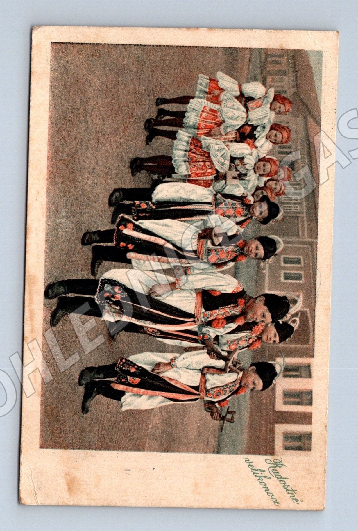 Pohlednice děti v krojích velikonoce 1930 (M25490)