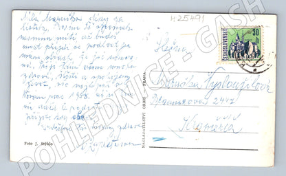Pohlednice Vánoční motiv svíčka ozdoba 1958 (M25491)