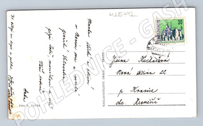 Pohlednice Novoroční pozdrav hodiny sklenice 1957 (M25492)