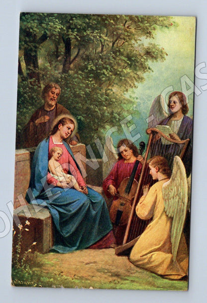Pohlednice vánoční Madonna s dítětem a anděly 1919 (M25499)