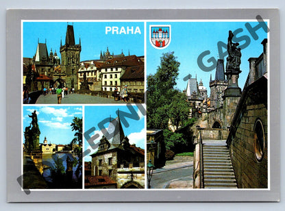 Pohlednice Praha – Karlův most a Malostranské mostecké věže (M255)