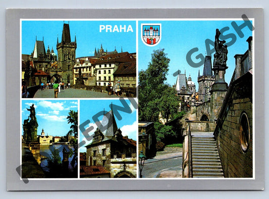 Pohlednice Praha – Karlův most a Malostranské mostecké věže (M255)