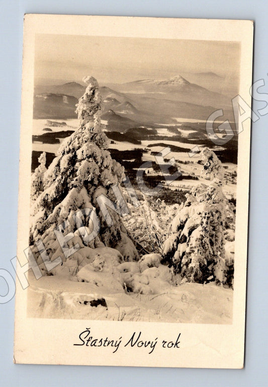Pohlednice Československo Novoroční horská krajina 1948 (M25502)