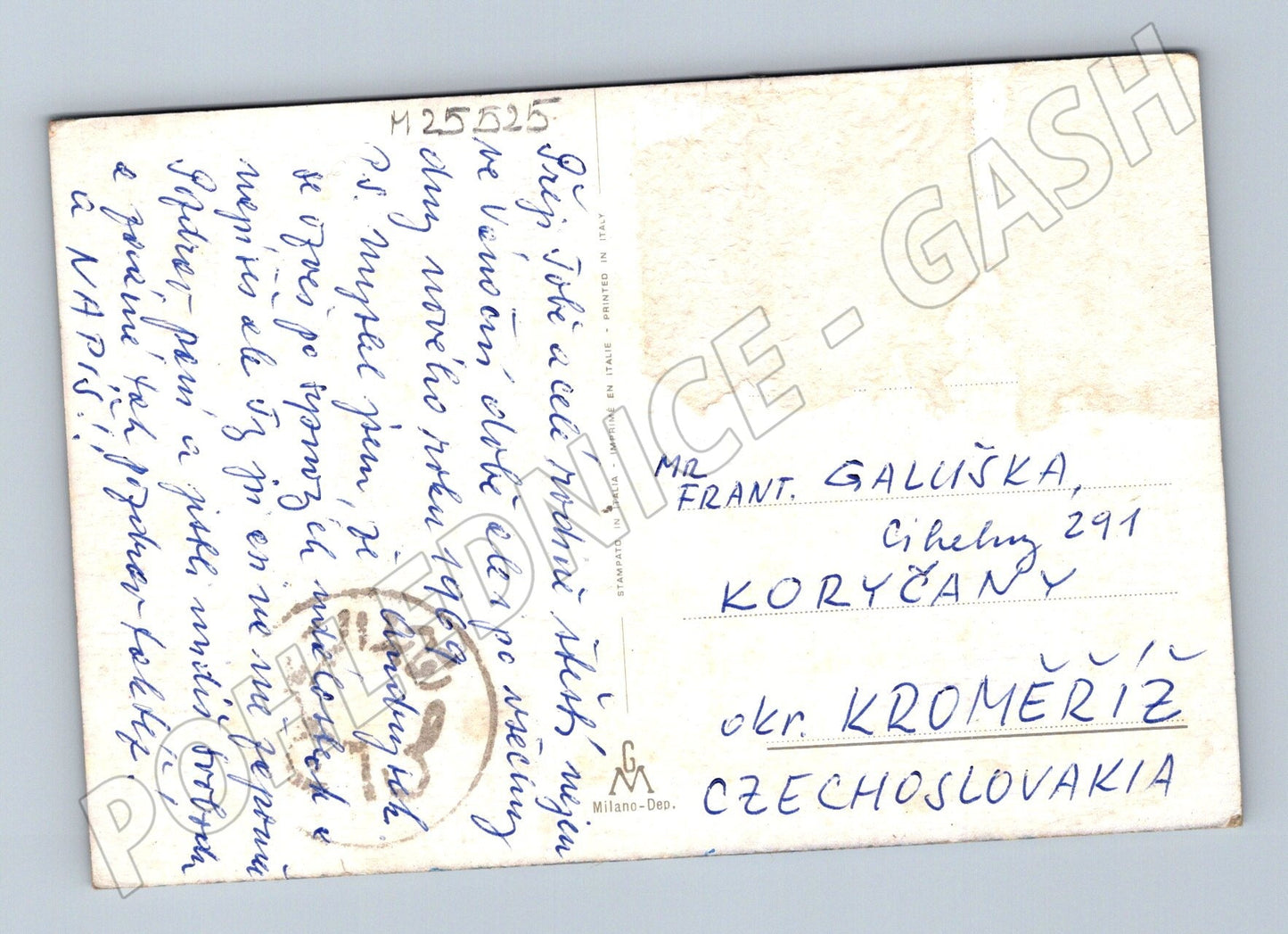 Pohlednice Zimní noční krajina novoroční 1967 (M25525)