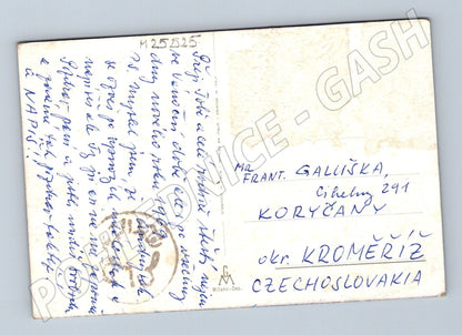 Pohlednice Zimní noční krajina novoroční 1967 (M25525)