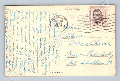 Pohlednice Vánoční zátiší ovoce 1948 (M25526)
