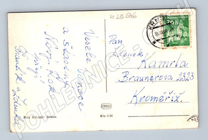 Pohlednice Vánoce a Nový rok zimní motiv 1956 (M25546)