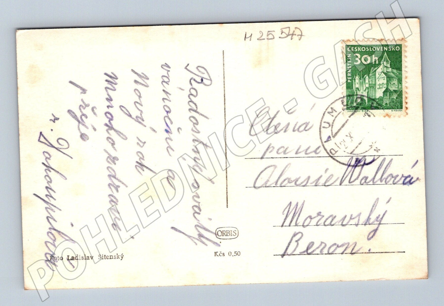 Pohlednice lyžař lyžování novoroční pozdrav 1961 (M25547)