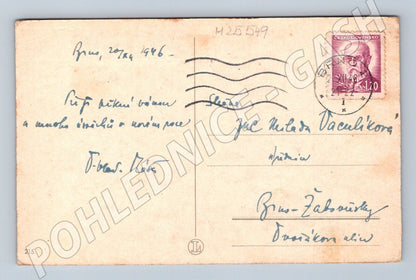 Pohlednice Brno zimní krajina 1946 (M25549)