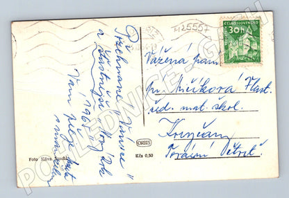 Pohlednice Vánoce zasněžená krajina 1965 (M25557)