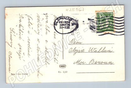 Pohlednice Radostné Vánoce zimní krajina 1960 (M25567)