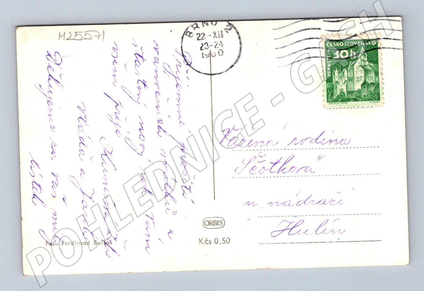 Pohlednice Novoroční motiv sněhuláků 1960 (M25571)