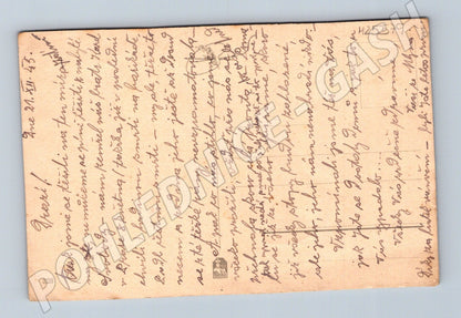 Pohlednice krajina řeka Vánoční přání 1945 (M25579)
