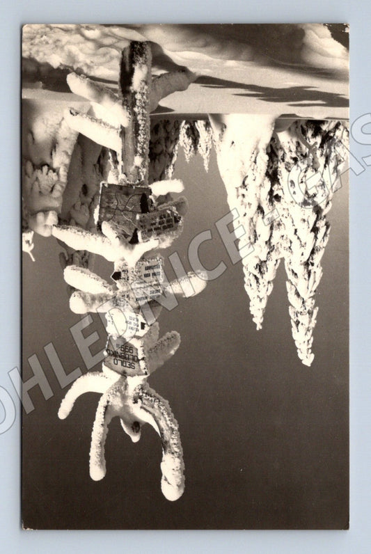 Pohlednice zimní krajina sníh 1976 (M25582)