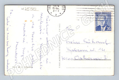 Pohlednice zimní krajina sníh 1976 (M25582)