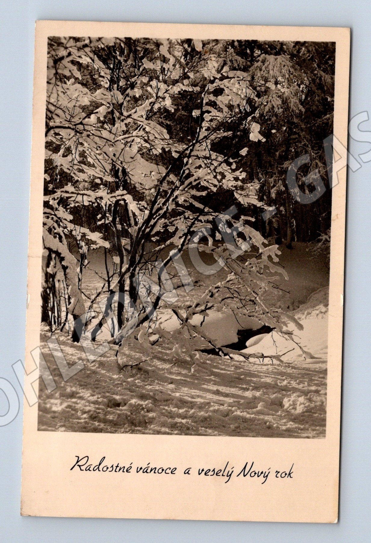 Pohlednice Vánoce zimní krajina 1933 (M25586)