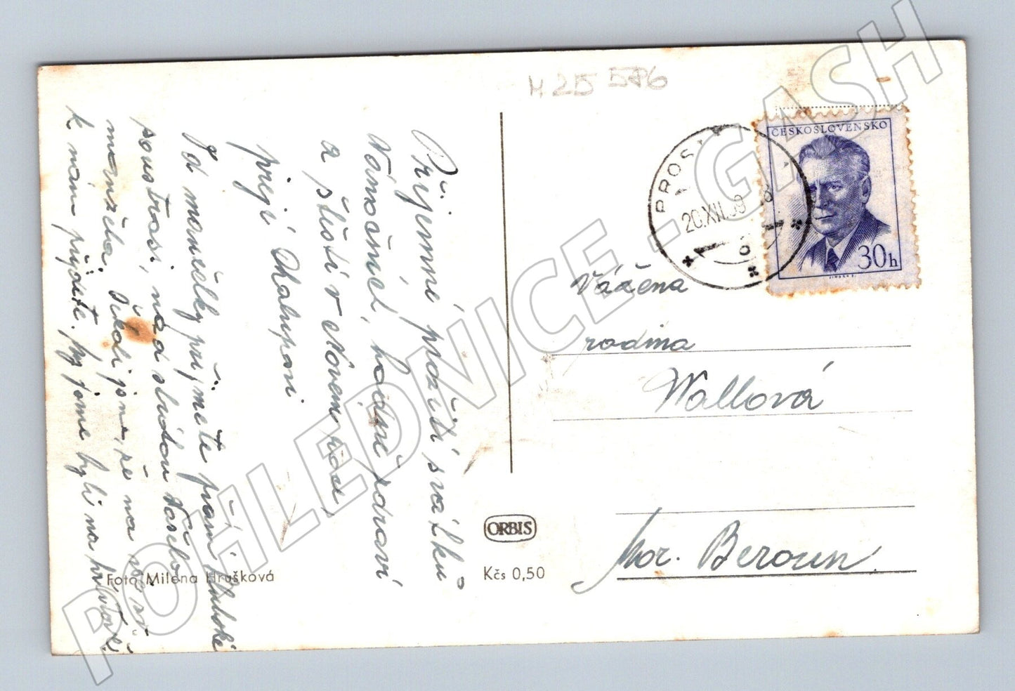 Pohlednice Vánoce zimní krajina 1933 (M25586)