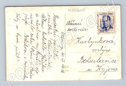 Pohlednice zimní krajina sníh 1950 (M25605)