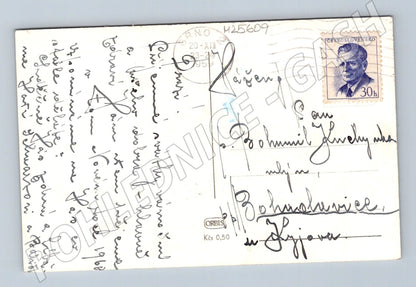 Pohlednice zimní horská krajina Vánoce a Nový rok 1957 (M25609)