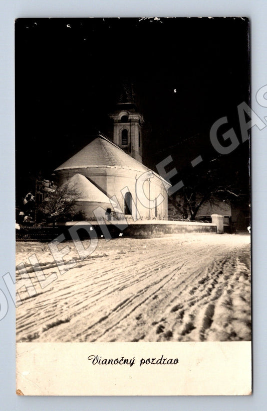Pohlednice Slovensko Vánoční kostel sníh 1938 (M25613)
