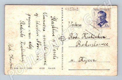 Pohlednice Slovensko Vánoční kostel sníh 1938 (M25613)