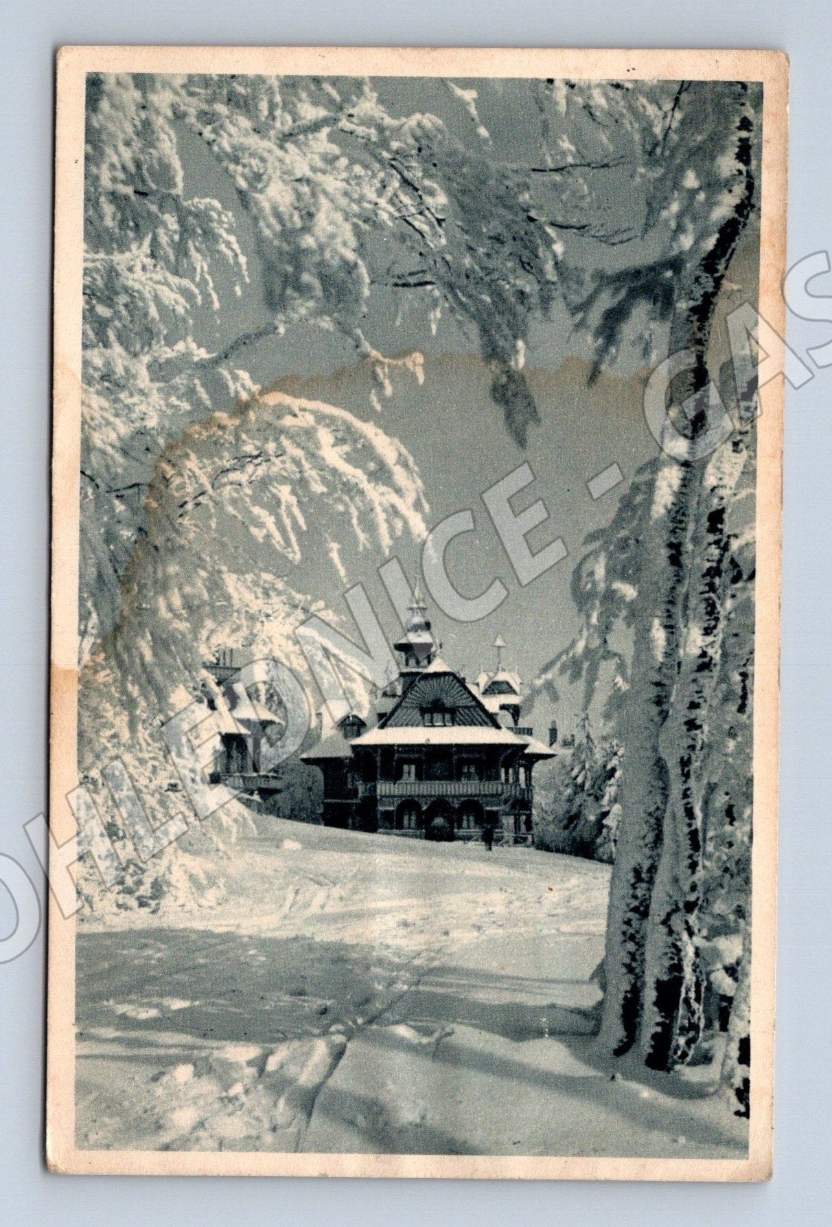 Pohlednice zasněžená krajina Vánoce 1941 (M25617)