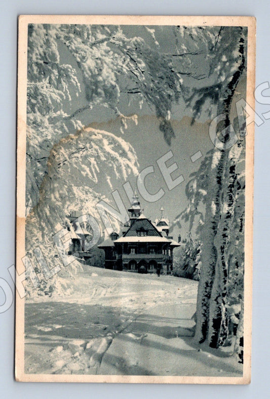 Pohlednice zasněžená krajina Vánoce 1941 (M25617)