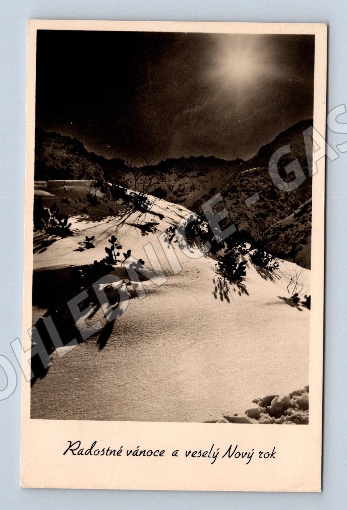 Pohlednice zimní krajina Radostné vánoce 1959 (M25629)